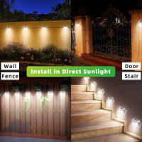 Luces Solares para Exterior, paquete de 4 Luces Solares de 33 LED para Exterior con sensor de Movimiento, iluminación de pared impermeable IP65, Fire solar inalámbrico para terroza, Escaleras - details 3