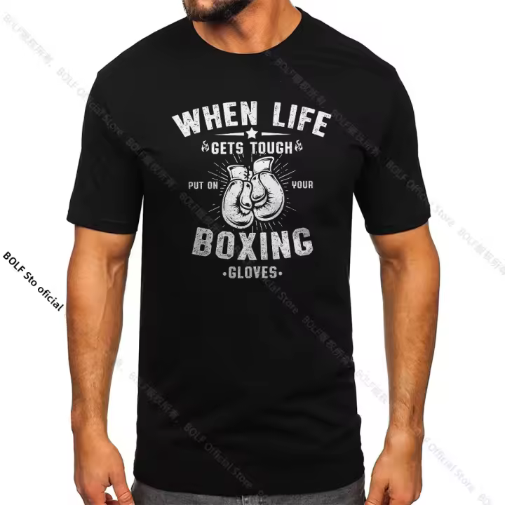 Camiseta De Boxeo Para Hombres Vintage Impresión 100% Algodón Clásica Deportiva Para Hombres Y Mujeres Sportswear Tops - 1