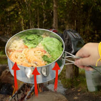Juego De Cocina Para Camping Y Senderismo En Acero Inoxidable Resistente Al Agua Plegable Con Soporte Para Fogata Ideal Para Picnics - details 24
