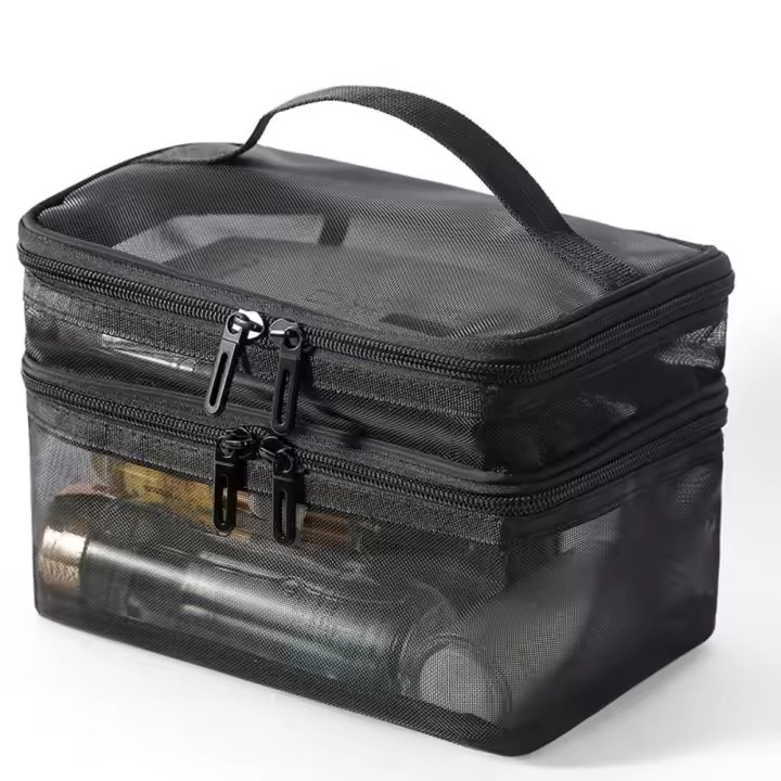 Bolso De Maquillaje Grande Para Viajes Resistente Al Agua Bolsa De Almacenamiento Para Mujer Estilo Casual Cierre De Cremallera - 1