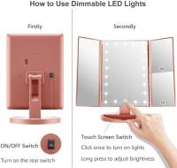 Espejo de tres pligues, 21 LED y Increase de 2X/3X, interruptor táctil para ajustar el brillo - details 3