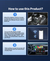 Adaptador Wireless Carplay Para Coche Android Auto 5G Wifi Bluetooth Compatible Con Chevrolet Buick Peugeot VW Toyota Skoda Volvo Kia Jeep Chery MG Ford - details 6