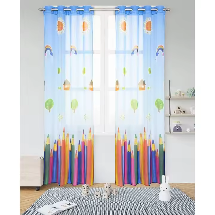 TODOBIEN STORE - Cortinas Infantiles Niño Transúcido un Panel de 140x260cm- Cortinas Visillos Juveniles Animales para Habitación Sala de Estar un Panel Patrón Infantiles - 1