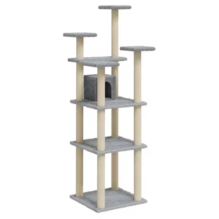 Rascador para Gatos con postes de isal gris Claro 171 cm - 1