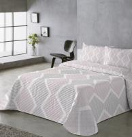 Cubrecama Bicolor Rosa Gris - Reversible con 2 Diseños + Fundas de Almohada | Tallas 90cm (1 Funda), 135cm/150cm (2 Fundas) | Tejido Ultra Suave en Algodón 400 Hilos | Estilo Nórdico Moderno - details 0