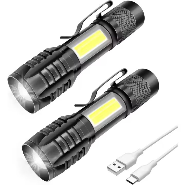 Paquete de 2 linternas LED recargables, potentes, profesionales - 1