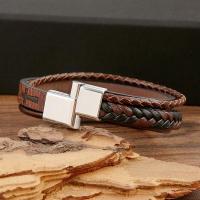 Pulsera De Cuero Para Hombre 2023 Nuevo Logo Cruzado Vintage Hecha a Mano Hip-Hop Punk Joyería De Mano Regalos Dropshipping - details 6