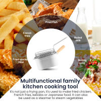 Olla Para Freír Acero Inoxidable Con Asa Y Cesta Multifuncional Pote De Freír Cuadrado Portátil Sartén Para Cocinar - details 4