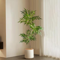 Arbol Artificial Grande De 78-140cm Hojas De Nandina Y Palma Real Tacto Planta De Bambú Falso Para Decoración De Jardín Oficina Y Hogar - details 7