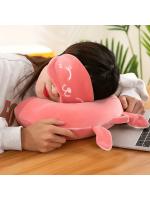 Almohada De Cuello Con Memoria De Espuma Suave Y Cómoda Con Mascarilla Para Ojos - Alta Elasticidad Cubierta Removible Para Viajes Y Hogar - details 2