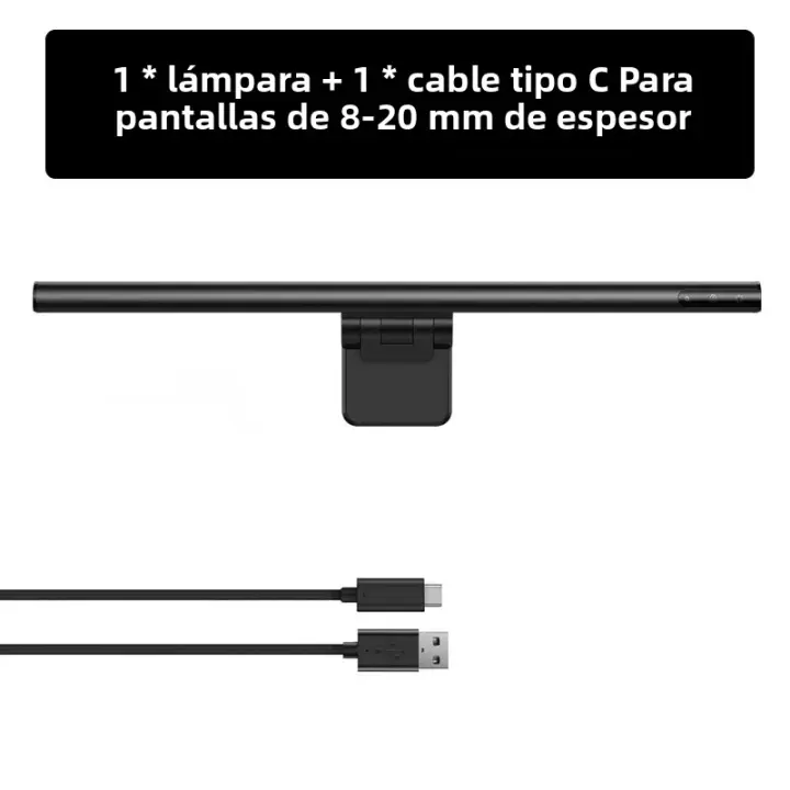 Lámpara De Escritorio LED Baseus Luz De Pantalla Para PC Y Laptop Soporte De Colgante Luz De Mesa Para Monitor LCD Luz De Lectura Y Estudio USB Ajustable En Color Calor Y Frío - 1