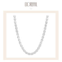 Collar De Cadena DOTEFFIL Plata 5mm 20/24 Pulgadas Para Hombres Y Mujeres Joyería De Moda Para Boda Y Compromiso - details 0