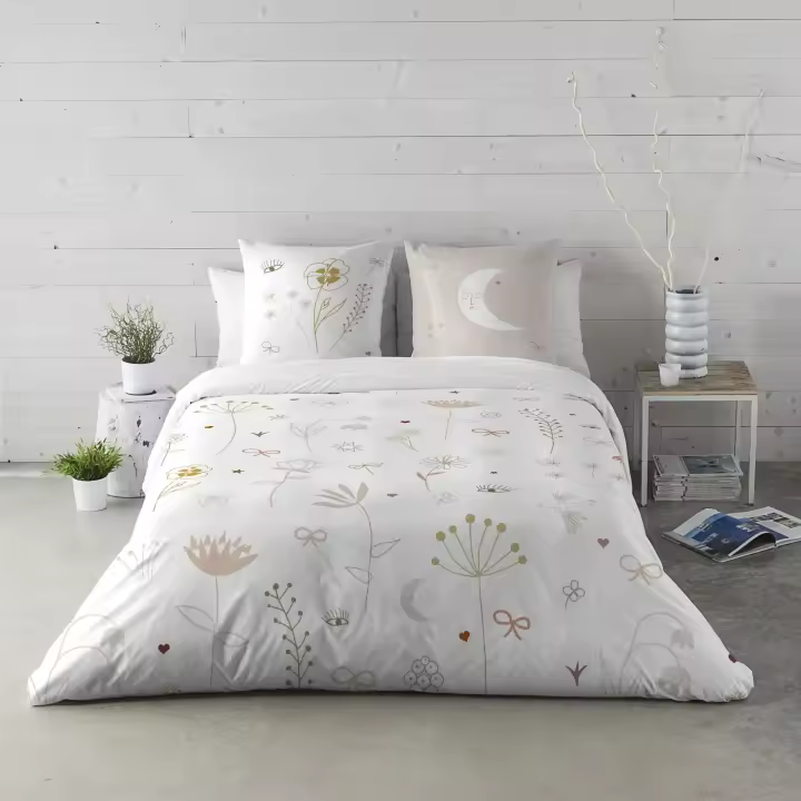 HACIENDO EL INDIO - Funda Nórdica Estampada - Algodón Extrasuave - Incluye Funda Nórdica + 1 o 2 Fundas de Almohada - FLOWERS CHAO - Funda de Edredón Fabricada en España - Cama 90/105/135/150 cm - 1
