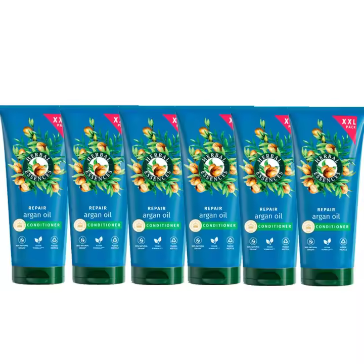 Herbal Essences Acondicionador Reparador Aceite De Argán Para Pelo Dañado. Hidratación Intensa Para Cabello Más Suave. De Origen Natural. Sin Siliconas, Vegano, No Testado En Animales 6x350ml unidades - 1