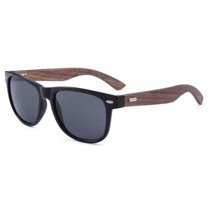 Gafas de Sol de Madera polarizadas vintage, Gafas de Madera de cebra con tachuelas de Flecha, Gafas de Sol de Madera con tachuelas hechas a mano, Protección UV400, cuadradas, unisex, giunico Único. - 1