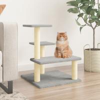 vidaXL Rascador para Gatos con Postes de Sisal Árbol Torre de Escalada Color Crema,  Gris claro,  Gris oscuro y mas - details 1
