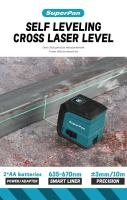 Nivel Láser Mini 2-línea Cruzada Luz Verde Horizontal Y Vertical Alta Precisión Alineación Automática Herramienta Portátil Para Makita - details 0