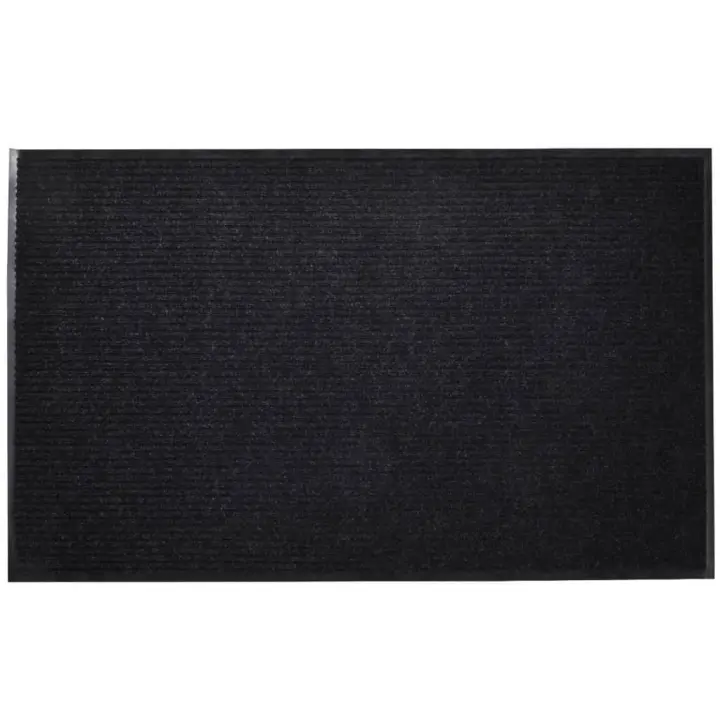 vidaXL Felpudo alfombra de entrada PVC negro 90x120 cm - 1
