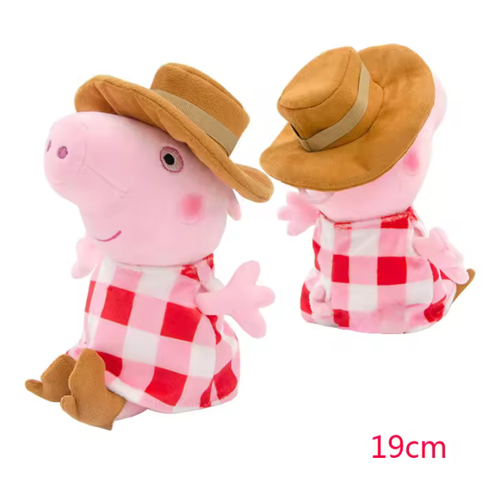 Llavero De Peluche Peppa Pig 19cm Juguete Suave De Cocinero Doctor Entregador Para Niños Decoración De Cumpleaños Regalo - 1