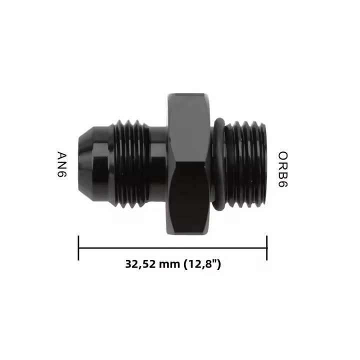 Adaptador Macho AN6 6AN Negro ORB-6 /-10 /-10 Juego De Frenado a AN8 8AN AN1010/ 6061-T6 Aluminio Accesorios De Coche - 1
