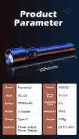 Linterna LED Super Potente Recargable USB Torcha Brillante Ultra 10000mAh Impermeable Con Batería Luz De Trabajo Para Camping Y Patrulla - details 7