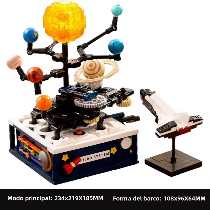 Bloques De Construcción Del Sistema Solar Espacial Con Luz Y 9 Planetas Set De Rocket Exploración Educativa Regalos Para Niños Y Niñas - 1