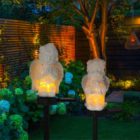 Luz Solar De Paisaje Angelical Creativa Luz De Jardín Impermeable LED Decorativa Para Exterior Escultura De Ángel Orante En Resina - details 1