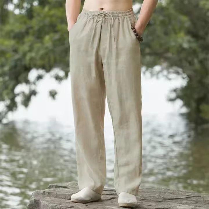 Men's Beach Pants Joggers  Streetwear Cotton Linen Sweatpants Casual Pants Hawaiian Vacation Loose Summer Long - 1