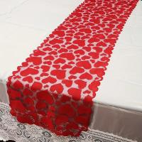 Corredor De Mesa En Forma De Corazón Rojo Para San Valentín Decoración De Hogar Hecho De Poliéster 100% Linterna De Encaje - details 2
