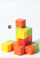 Juego De Bloques De Cubo De Madera Colorido Para Niños 50 Piezas Tablero De Juego De Superficie Y Altura Regalo Educativo Para Niños Aged 4-12 - details 10