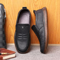 Zapatos Casuales Para Hombre De Cuero De Alta Calidad Mano Lazos Cómodos Transpirables Para Caminar Loafers Slip-on Para Conducir - details 4