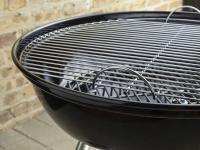 Barbacoa de Carbón, superficie de la Parrilla de Ø 47 cm, barbacoa con tapa y Cuba esmaltada en Porcelana, soporte de Tres pateas y Ruedas, parrilla cromada - Negro (1221004) - details 3