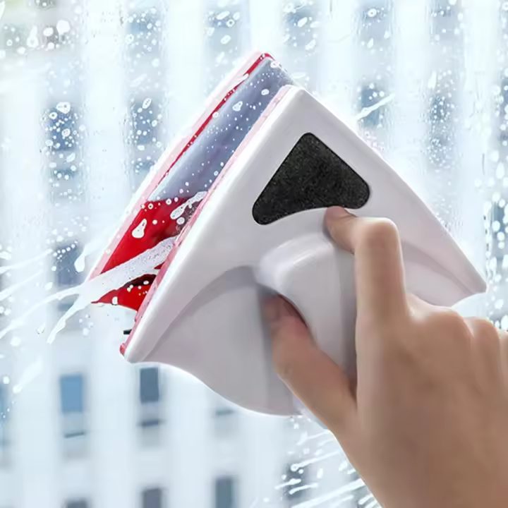 Limpiador de ventanas magnético de doble cara, herramienta para limpiar ventanas, cepillo limpiador de superficies de vidrio con cuerda de 3 a 10 mm de grosor. - 1