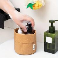 Bolsa De Almacenamiento Redonda De Papel Kraft 1pc Lavable Y Duradera Para Panadería Y Verduras Bolsa De Papel Para Cocina - details 4