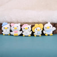 10pcs Pato Cartoon Mini Resina Adornos De Espalda Planos Cabochón Encantos Para Scrapbook Accesorios De Joyería Para Niñas - details 1