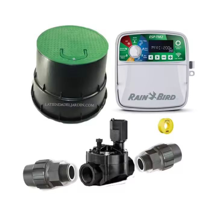 RAIN BIRD Pack profesional de Riego Automático Rain Bird de 1 zona 24v para tuberia 32mm, automatización de riego - 1