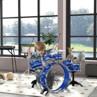 AIYAPLAY Batería Infantil con Taburete Batería para Niños de +3 Años con Tambores Bombo Platillo Pedal y Baquetas Diseño con Tema de Estrellas 65x22x57 cm - details 1