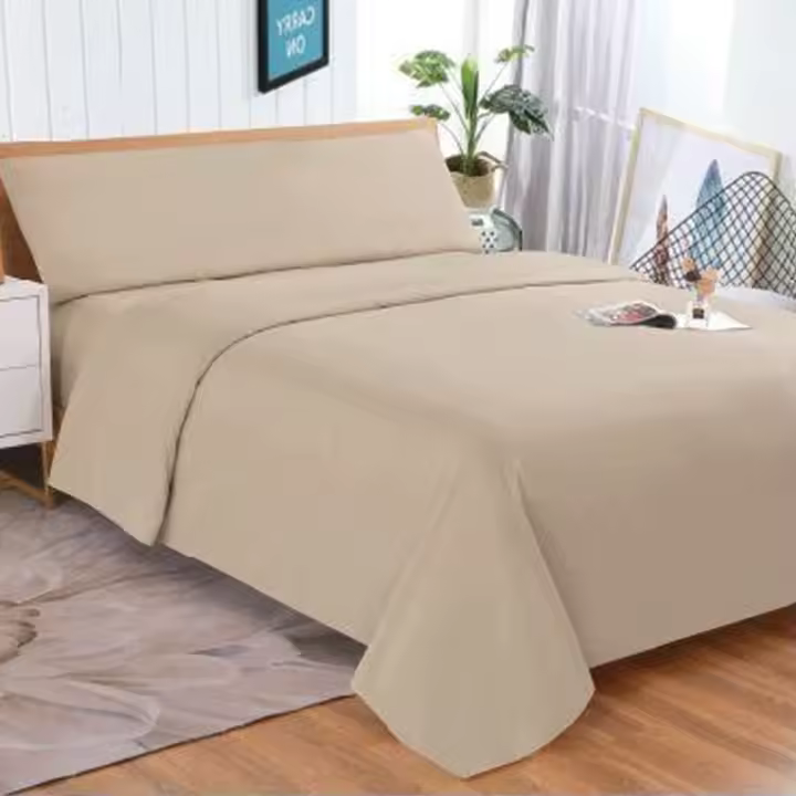 Juego de Sábanas de Verano lisas tacto extrasuave. Juego de cama 3 Piezas Microfibra. Sábanas de Verano de colores. Ropa de cama lisa y suave. Sábanas color liso para cama de 90, 105, 135 y 150 cm. - 1