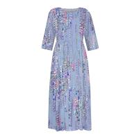 Vestido Bohemio De Verano Para Mujer Estampado Floral Casual Manga Corta Botones Estilo Playa Midi Elegante Robe O-Neck - details 18