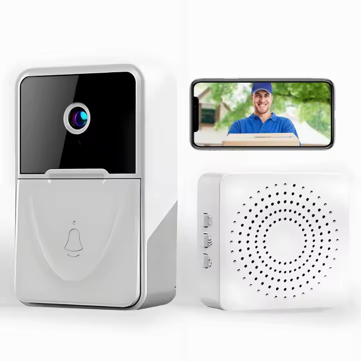 Timbre inalambrico genérico con videocámara, Vigilancia con Visión Nocturna HD 1080P, weatherproof, intercomunicador doméstico, compatible con Llamadas de Voz bidireccional. - 1