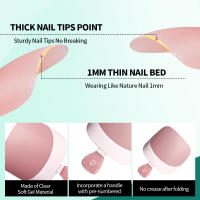 Nailpop Estilo Francés Uñas Postizas De Acrylico 60pcs Para Manos Y Pies Mate Para Uso Diario Y Fiestas Manicura Y Pedicura Combo - details 2