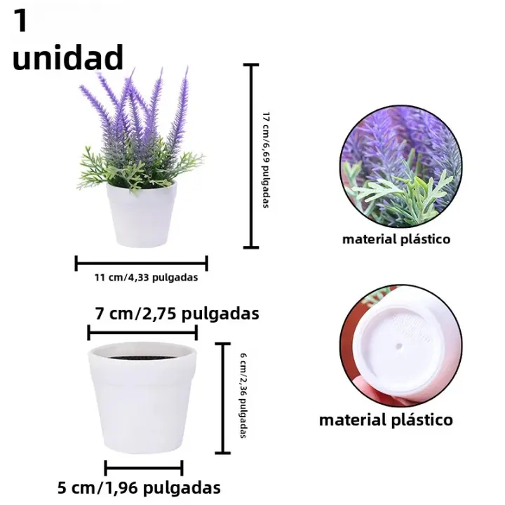 1PC Lavanda Artificial De 17CM Decoración Realista Para Escritorio De Oficina Regalo De Presentación Decoración De Hogar Y Oficina - 1