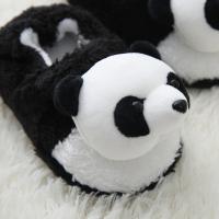 Zapatillas Infantiles De Peluche Para Invierno Con Suela De Goma Antideslizante Dibujos De Panda 3D Para Niños Y Niñas Zapatos Suaves Para El Hogar - details 3