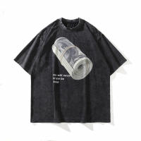 Camiseta De Algodón Oversize Para Hombre Dark Icon Con Diseño De Dólar Americano Estilo Hip Hop Para El Verano 2022 - details 1