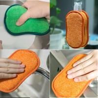 Antibacterial Microfiber Dual Action scrubbing Sponge, Pack of 5  Kitchen Washing Up Cleaner Pads Scrubs Sponges Wash Pad - details 2