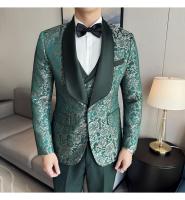 Traje De Tres Piezas Para Hombre Estilo Británico Primavera 2025 Traje De Negocios Casual Chaqueta Pantalón Alta Densidad Jacquard Vestido De Boda - details 5