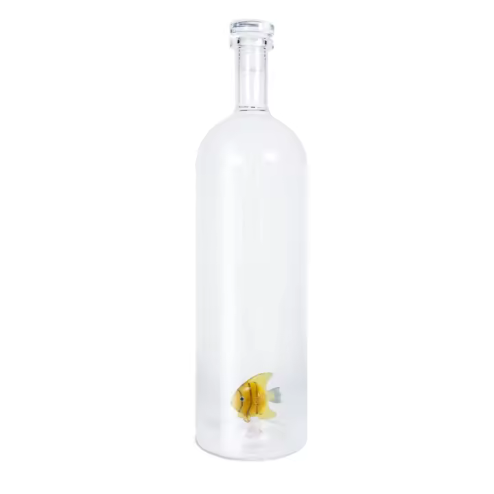 WD LifeStyle Botella de vidrio con tapa Cc 1,2 Lt Tropical Fish Gold - 1