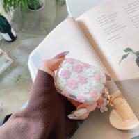 Funda Protectora Transparente Para Airpods 2 3 pro Y pro Max Con Colgante De Flores Rosa Y Morada TPU Suave Compatible Con Auriculares Bluetooth - details 7