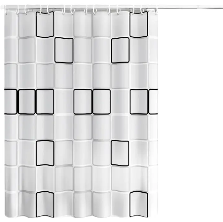 Cortina de Ducha Antimoho, 180X200cm Cortinas de Baño de Tela with 12 Ganchos, Impermeable, Lavable Cortina Baño, Antibacterian Secado, para Baño, Baño - 1