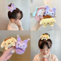 Kawaii Sanrio Peluche Scrunchie Anime Melodía Kuromi Cinnamoroll Lazo De Cabello Accesorio Para Niñas Bandas Elásticas De Cabello Headdress - details 2